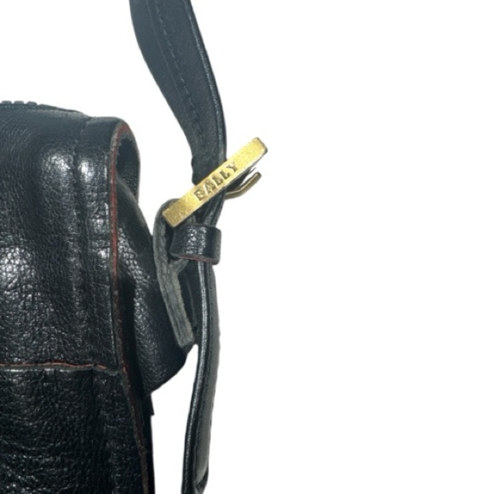 Bally Leather Shoulder Bag Black with Red Suede Interior - Picture 3 of 16